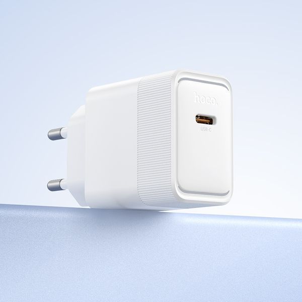 Мережевий зарядний пристрій з кабелем HOCO CS113A Lounge single port PD40W charger White 6942007680431 фото