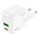 Мережевий зарядний пристрій HOCO C111A Lucky dual-port PD30W+QC3.0 charger White 6931474790866 фото 4