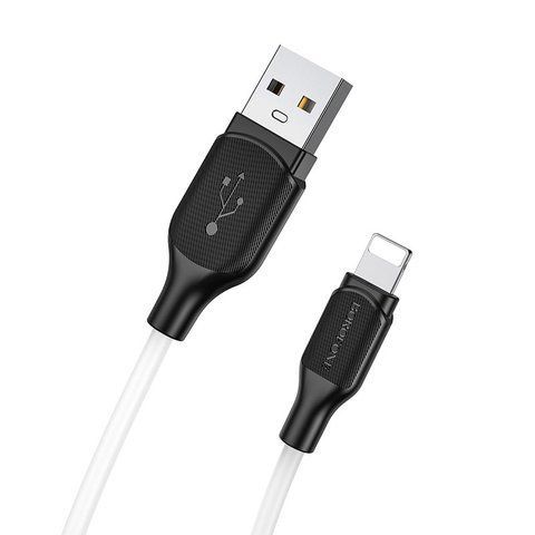 Кабель BOROFONE BX42 USB to iP 2.4A, 1m, silicone, TPE connectors, White 6931474736734 фото