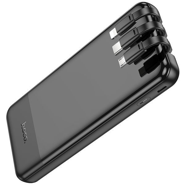 Зовнішній акумулятор HOCO J114 Charger power bank with cable and digital display(10000mAh) Black 6942007601856 фото