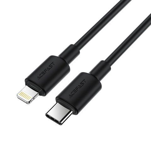 Кабель ACEFAST C25-01 USB-C to L silicone charging data cable Black 6974316287049 фото