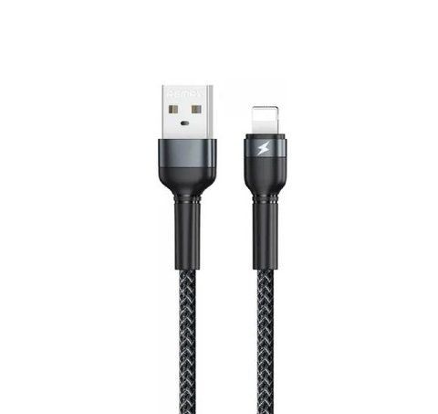 Кабель REMAX Jany Series Aluminum Alloy Braided 2.4A data cable RC-124m/i/a Lightning-Black 6972174152837 фото