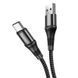 Кабель HOCO X50 USB to Type-C 3A, 1m, nylon, aluminum connectors, Black 6931474734235 фото 1