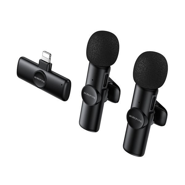 Бездротова мікрофонна система BOROFONE BFK16A Winner dual-mic (Lightning) Black 6941991126505 фото