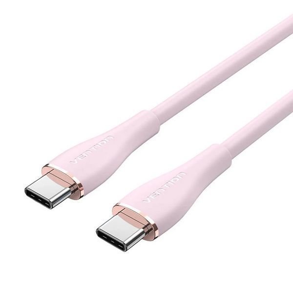 Кабель Vention USB 2.0 C Male to C Male 5A Cable 1M Pink Silicone Type (TAWPF) TAWPF фото