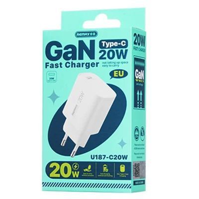 Мережевий зарядний пристрій REMAX GaN Fast charging 1C Charger U187-C20W EU 6954851247166 фото