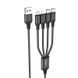 Кабель HOCO X76 4-in-1 Super charging cable (Type-C+Type-C+iP+Micro) Black 6931474767424 фото 1