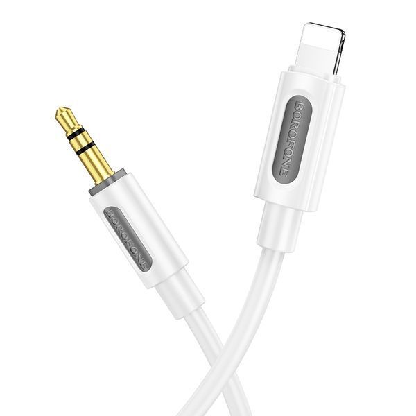 Аудіокабель BOROFONE BL20 iP to 3.5mm male, silicone, 1m, White 6941991114403 фото