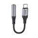 Аудiокабель HOCO LS36 Type-C to 3.5 female, nylon braid, 0.12m, Black 6942007608886 фото 1