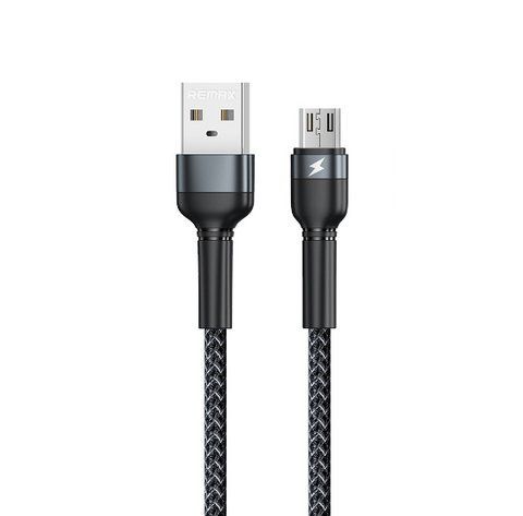 Кабель REMAX Jany Series Aluminum Alloy Braided 2.4A data cable RC-124m/i/a Micro-Black 6972174153568 фото