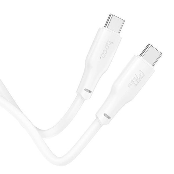 Кабель HOCO X93 Type-C to Type-C 100W, 2m, TPE, TPE connectors, White 6931474790729 фото