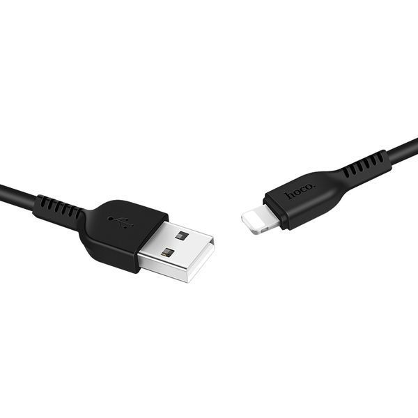 Кабель HOCO X13 USB to iP 2.4A, 1m, PVC, PVC connectors, Black 6957531061144 фото