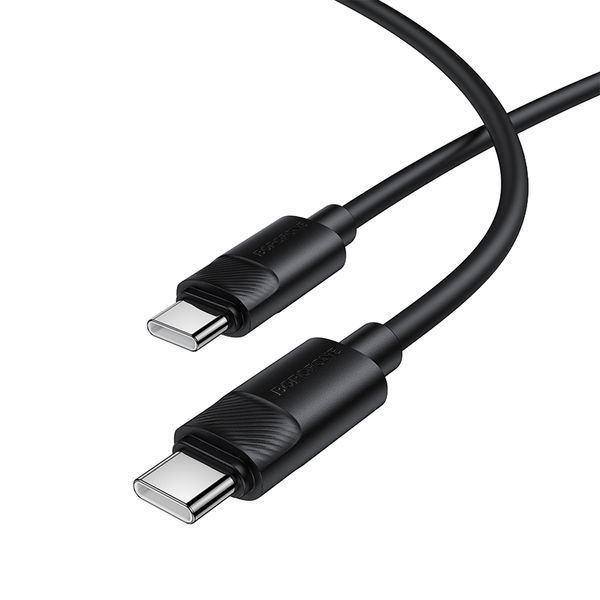 Кабель BOROFONE BX123 Leya 60W silicone charging data cable C to C Black 6941991124235 фото