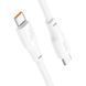 Кабель HOCO X93 Type-C to Type-C 100W, 2m, TPE, TPE connectors, White 6931474790729 фото 3