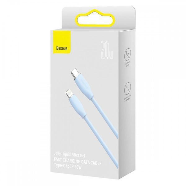 Кабель Baseus Jelly Liquid Silica Gel Fast Charging Data Cable Type-C to iP 20W 2m Blue CAGD020103 фото