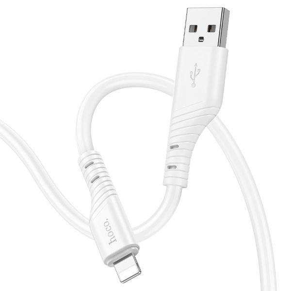 Кабель HOCO X97 Crystal color silicone charging data cable iP white 6931474799791 фото