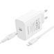 Мережевий зарядний пристрій з кабелем BOROFONE BA107A Stellar single port PD30W charger set (C to iP) (EU) White 6941991125355 фото 3