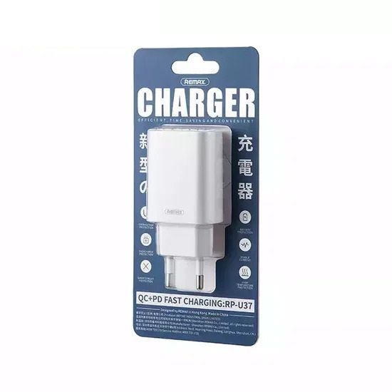 Мережевий зарядний пристрій REMAX Jane Series QC3.0+PD 20W GaN Fast Charger RP-U37 EU-White 6954851244929 фото