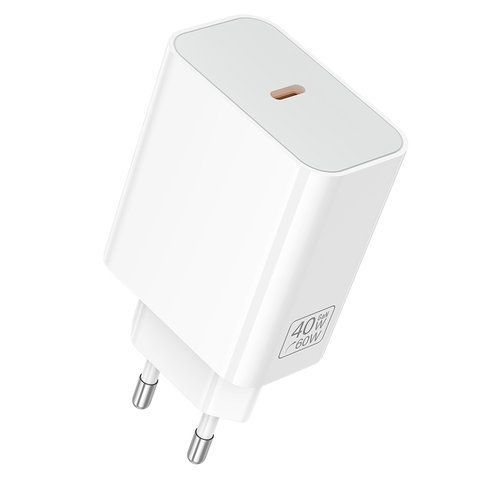 Мережевий зарядний пристрій BOROFONE BA109A Star single port PD40W charger (EU) White 6941991126888 фото