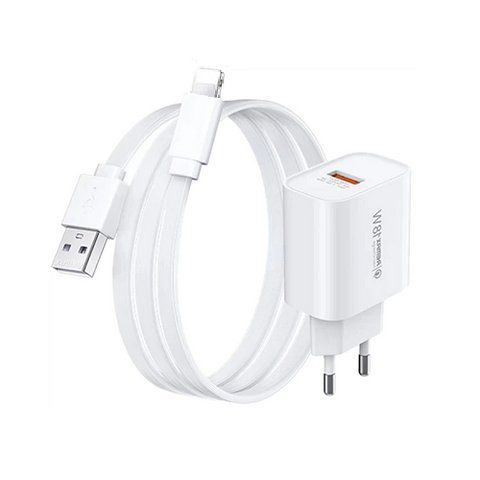 Мережевий зарядний пристрій з кабелем REMAX Kiddy 18W Charger+ Cable Set RP-U119 EU-A-L 6954851245759 фото