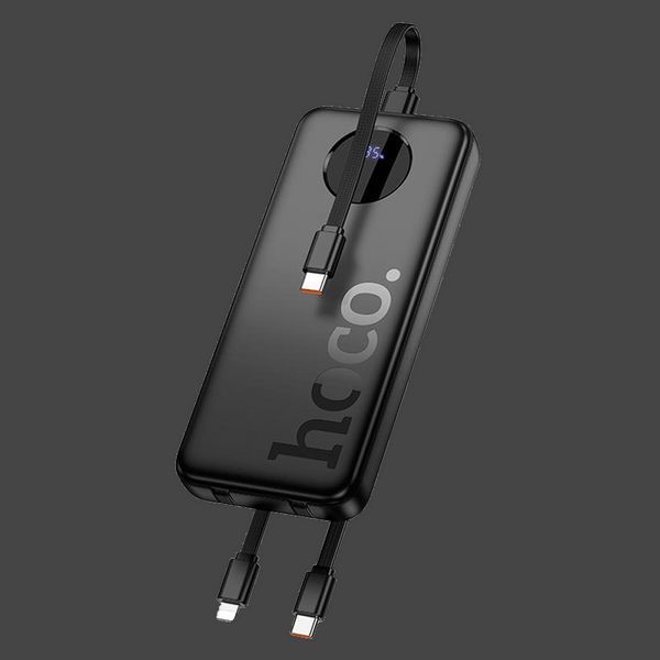 Зовнішній акумулятор HOCO J132 Sabio fully compatible power bank with 3 cables (10000mAh) Black 6942007632577 фото