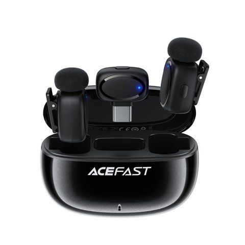 Бездротова мікрофонна система ACEFAST R2 dual-mic (Type-C) Black 6974316284901 фото