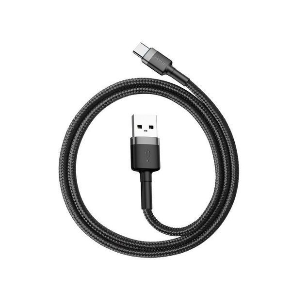 Кабель Baseus Cafule Cable USB For Type-C 3A 2m Gray+Black CATKLF-CG1 фото