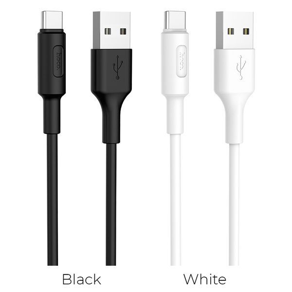 Кабель HOCO X25 USB to Type-C 2A, 1m, PVC, PVC connectors, White 6957531080152 фото