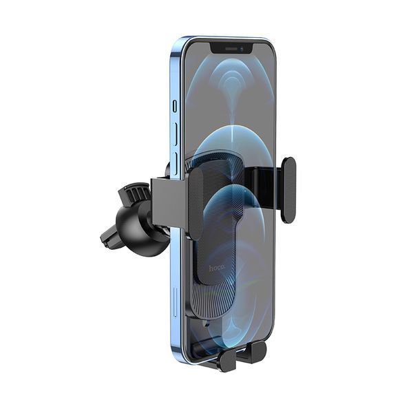 Автотримач для телефона HOCO CA103 vertical and horizontal air outlet gravity car holder Black Metal Gray 6931474766229 фото