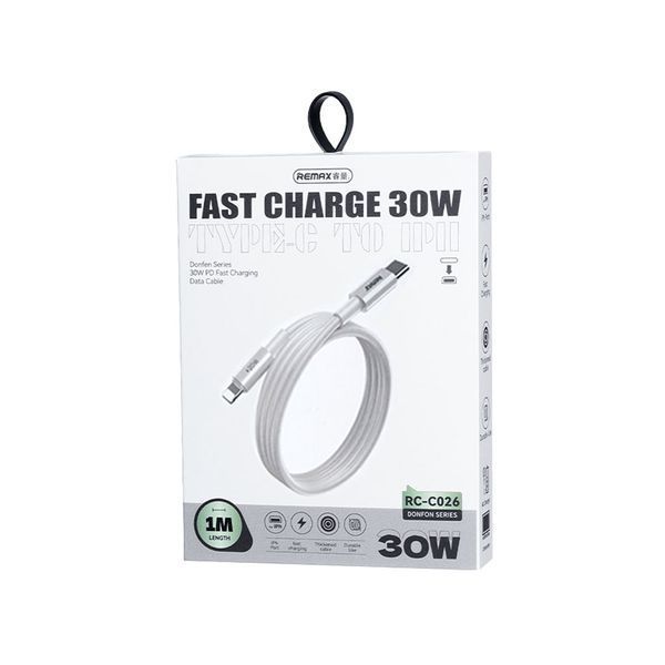 Кабель REMAX Dofon Series 30W PD Fast Charging Data Cable 1M RC-C026 (C-L) White 6954851201465 фото