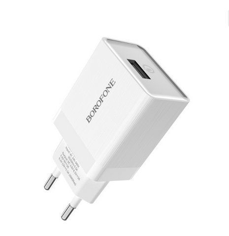 Мережевий зарядний пристрій з кабелем BOROFONE BA20A Sharp single port charger set(Micro) 10.5W White 6931474700735 фото