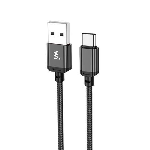 Кабель Wibrand Cobra nylon charging data cable for Type-C 1m Black WI.DC/CO1B-UC фото