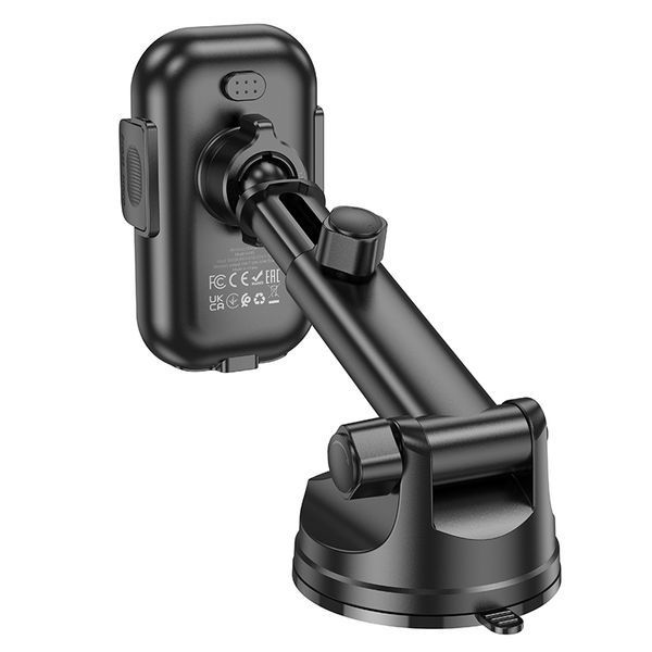 Автотримач для телефона з БЗП HOCO HW5 Journey wireless fast charging car holder(center console) Black 6942007601450 фото