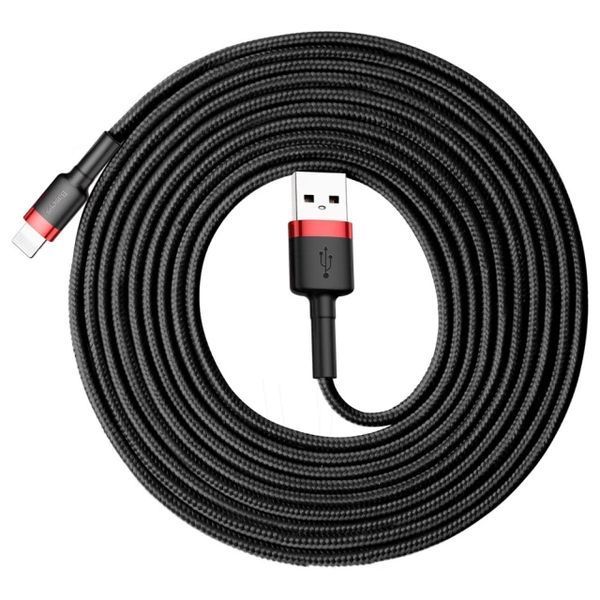 Кабель Baseus Cafule Cable USB For iP 2A 3m Red+Black CALKLF-R91 фото