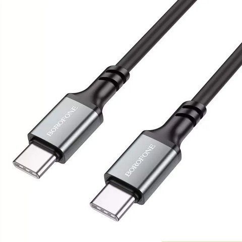 Кабель BOROFONE BX83 Type-C to Type-C Famous 60W silicone charging data cable Black 6974443386448 фото