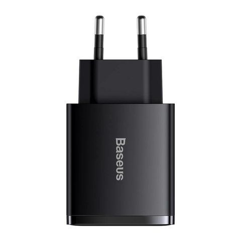 Мережевий зарядний пристрій Baseus Compact Quick Charger 2U+C 30W EU Black CCXJ-E01 фото
