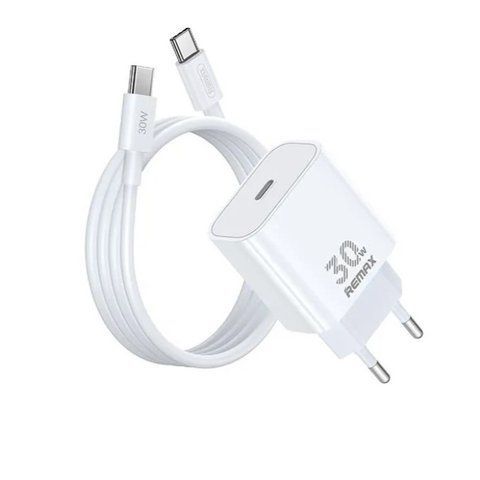 Мережевий зарядний пристрій з кабелем REMAX Figen Series 30W All-compatible GaN Charger+ RC-CO21 Data Cable Set RP-U71 EU-White 6954851236771 фото