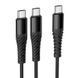 Кабель HOCO X123 Victory 2-in-1 charging cable(C to C+C) Black 6942007663595 фото 1