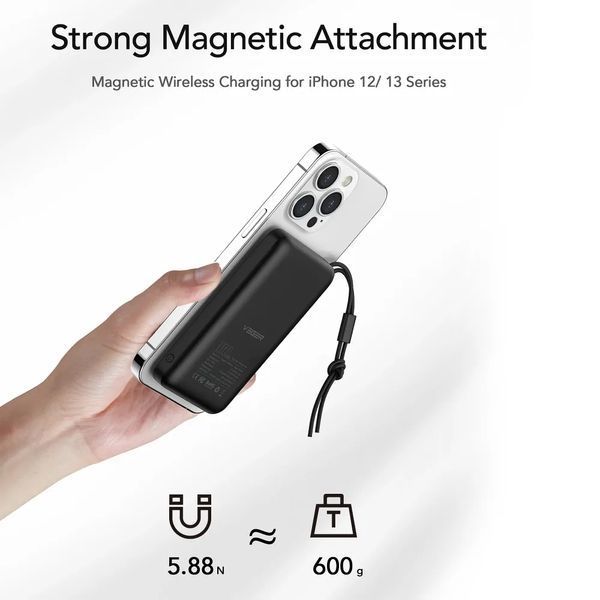 Зовнішній акумулятор VEGER MagOn Wireless Power Bank 10000mAh White VG-VP1151/W1151 фото