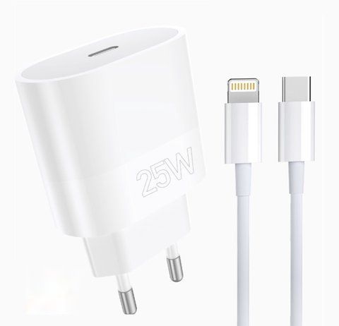 Мережевий зарядний пристрій з кабелем WUW-T86L PD 25W fast charger + USB C to lighting set 6972573338207 фото