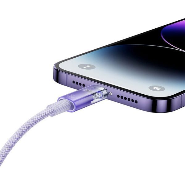 Кабель Baseus Explorer Series Fast Charging Cable with Smart Temperature Control Type-C to iP 20W 1m Purple CATS010205 фото