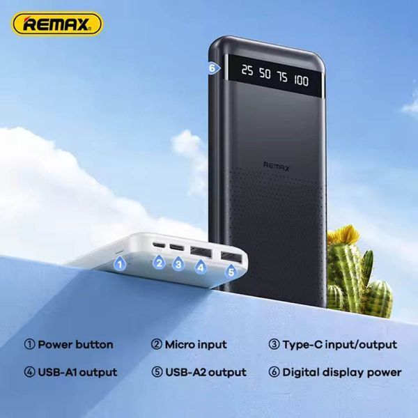 Зовнішній акумулятор REMAX Hintom 2.4A Fast Charging Power Bank 10000mAh RPP-10 White 6954851218821 фото