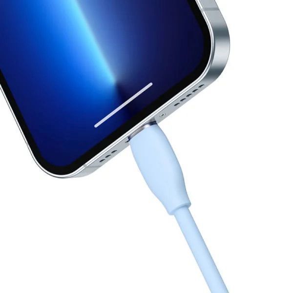 Кабель Baseus Jelly Liquid Silica Gel Fast Charging Data Cable USB to iP 2.4A 2m Blue CAGD000103 фото