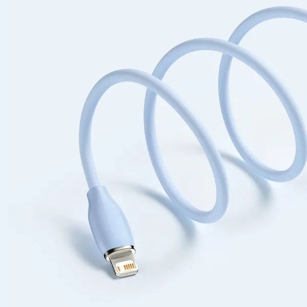 Кабель Baseus Jelly Liquid Silica Gel Fast Charging Data Cable USB to iP 2.4A 2m Blue CAGD000103 фото