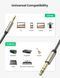 Аудіокабель UGREEN AV127 3.5mm Male to 6.35mm Male, TRS Stereo Audio Cable, nylon braid, 2m Gray UGR-10628 фото 6