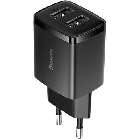 Мережевий зарядний пристрій Baseus Compact Charger 2U 10.5W EU Black CCXJ010201 фото