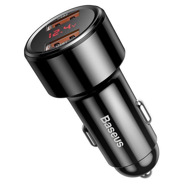 Автомобільний зарядний пристрій Baseus Magic Series Dual QC Digital Display 45W Black CCMLC20A-01 фото
