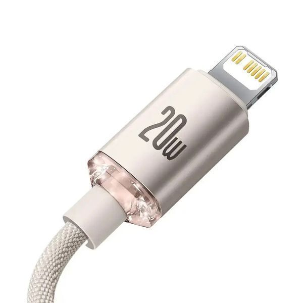 Кабель Baseus Crystal Shine Series Fast Charging Data Cable Type-C to iP 20W 1.2m Pink CAJY001304 фото