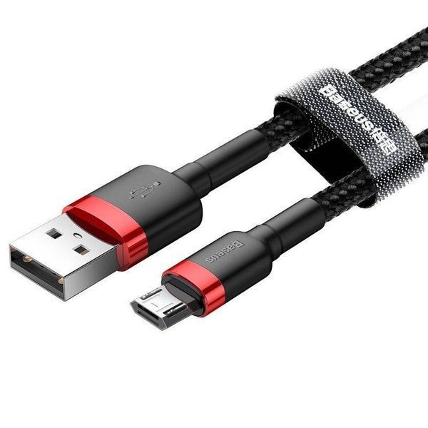 Кабель Baseus Cafule Cable USB For Micro 2.4A 1m Red+Black CAMKLF-B91 фото