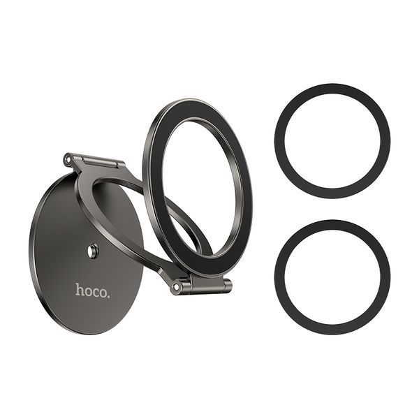 Автотримач для телефона HOCO H102 Whale magnetic ring holder(multi-scene) Metal Grey 6942007674478 фото
